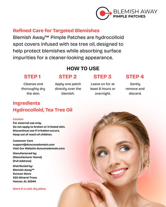 Blemish Away Hydrocolloid Pimple Patches with Tea Tree Oil