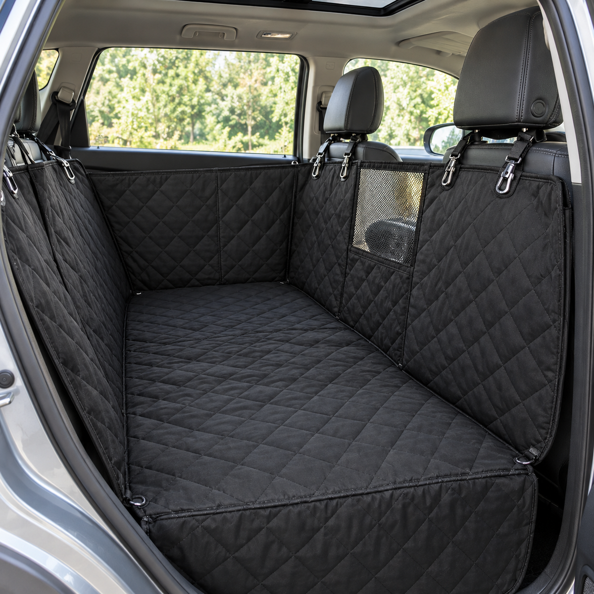 PETCRUZO Water-Resistant Dog Back Seat Cover Hammock (Black)