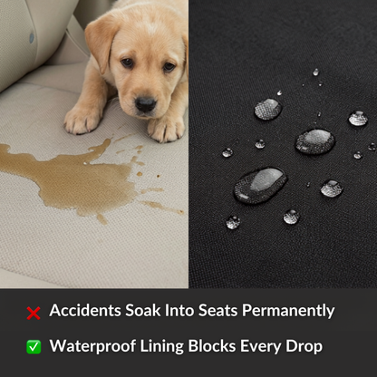 PETCRUZO Waterproof Dog Car Back Seat Cover with Metal Buckles | Non-Slip Pet Seat Protector | Scratch-Resistant, Machine Washable | Fits Most Cars, SUVs & Trucks | Black